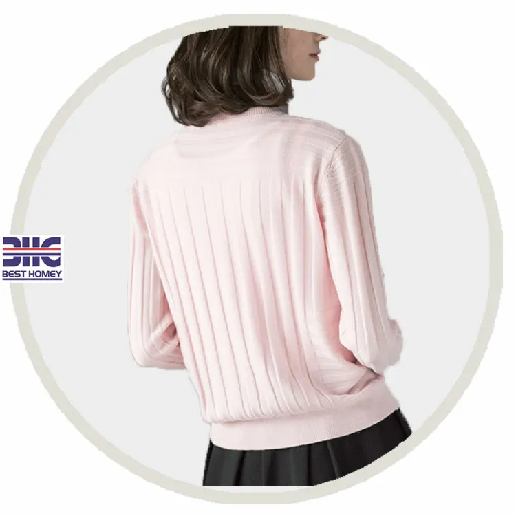 100% Cashmere Women Sweater Crew Neck Sweater Striped Sweater