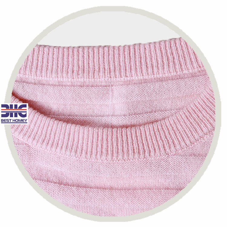 100% Cashmere Women Sweater Crew Neck Sweater Striped Sweater