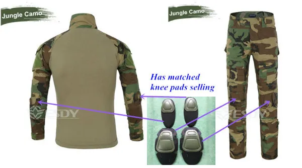 11-Colors Tactical Tight Outdoor Sports Camouflage Suit Military Style Uniform