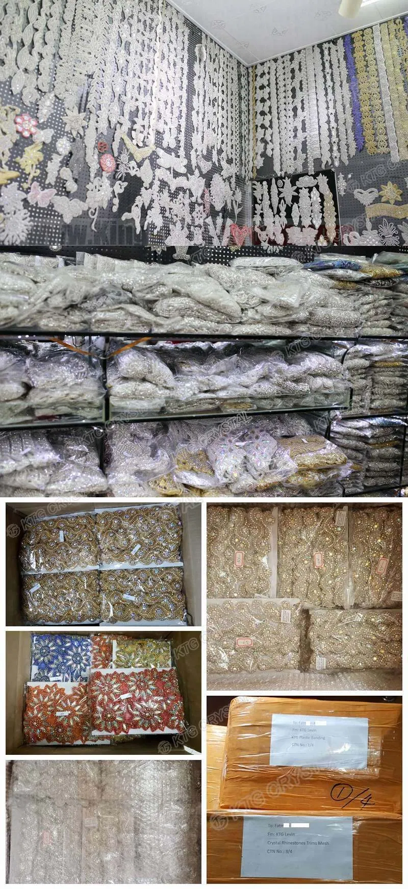 2018 Wholesale Elegant Dazzling Bridal Embroidery Applique Rhinestone Appliques