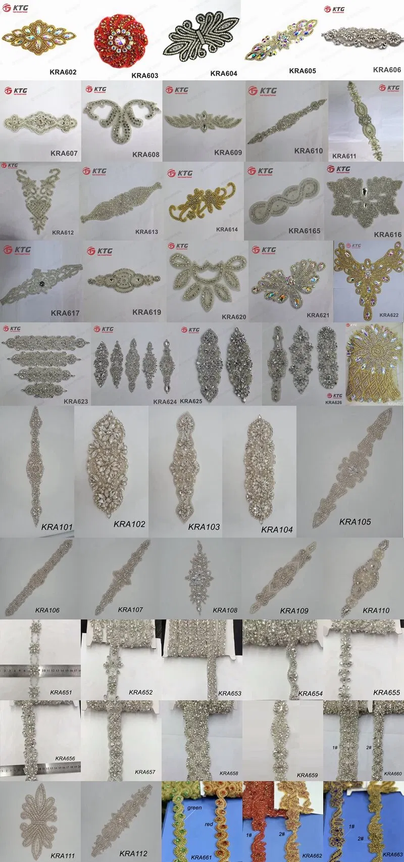 2018 Wholesale Elegant Dazzling Bridal Embroidery Applique Rhinestone Appliques