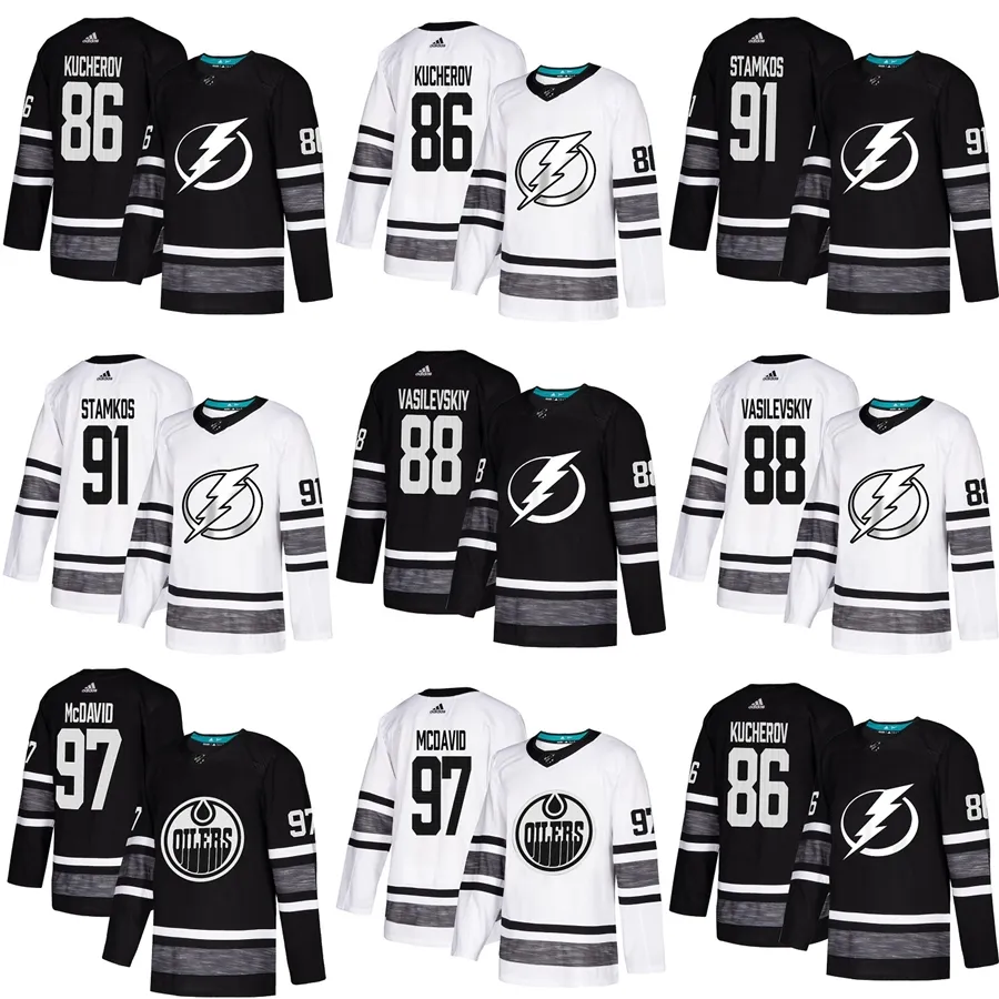 2019 All-Star Connor Mcdavid Steven Stamkos Nikita Kucherov Vasilevskiy Jerseys