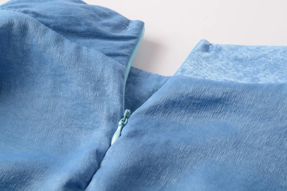 2020 New Arrival Solid Color Collar Ruffle Dress