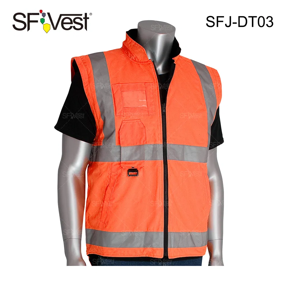 2020 New Design Wholesale Hi Vis 3 in 1 Jacket Reflective Safety Winter Jacket with Detachable Sleeve