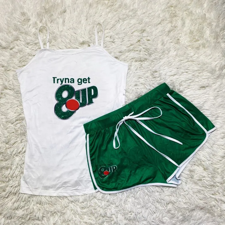 2021 New Arrivals Summer Two Piece Shorts Set Lounge Women Cartoon Pajama Sleepwear