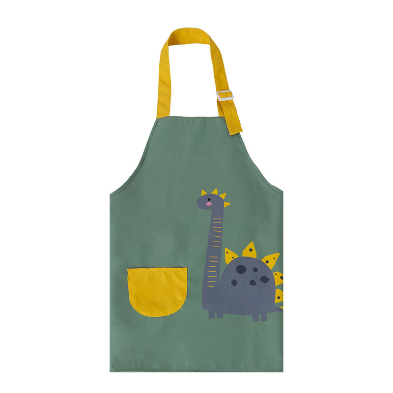 Why are more mothers choosing a waterproof dinosaur printed kids apron over disposable bibs