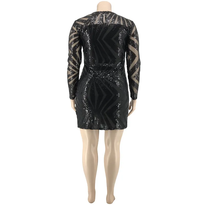 a Few Sequins Tight Sexy Plus Size Women′s Dress