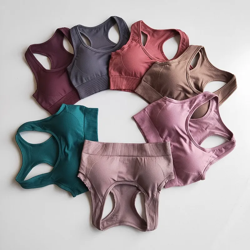 Aibort One Color Clothing Sports Women High Waisted Workout Leggings Yoga Set (N-YG-03)