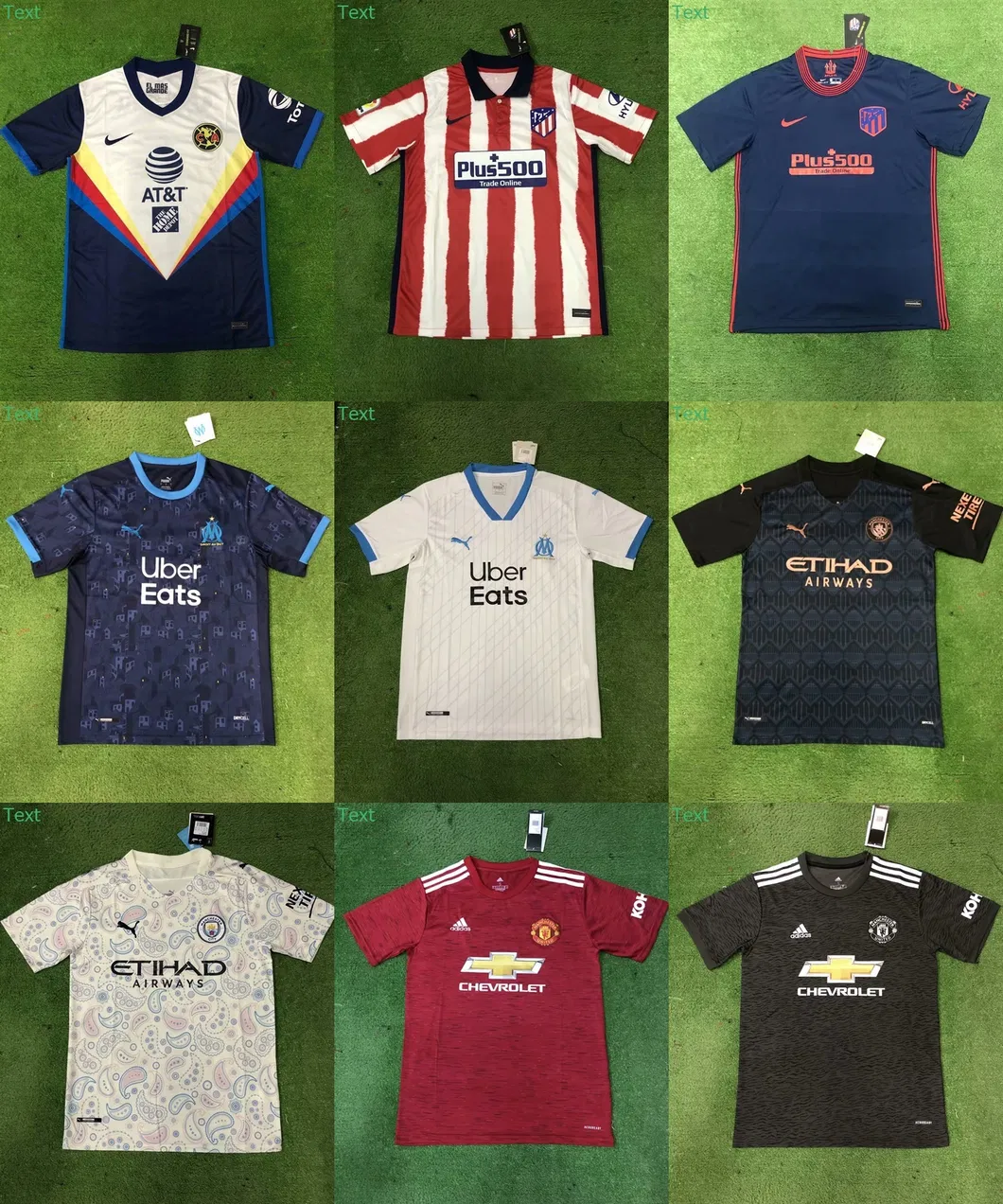 Atletico Madrid/Marseille/Mancheste-R City F. C. /Mancheste-R United/America Men Women Youth Season 20-21 Soccer Jerseys