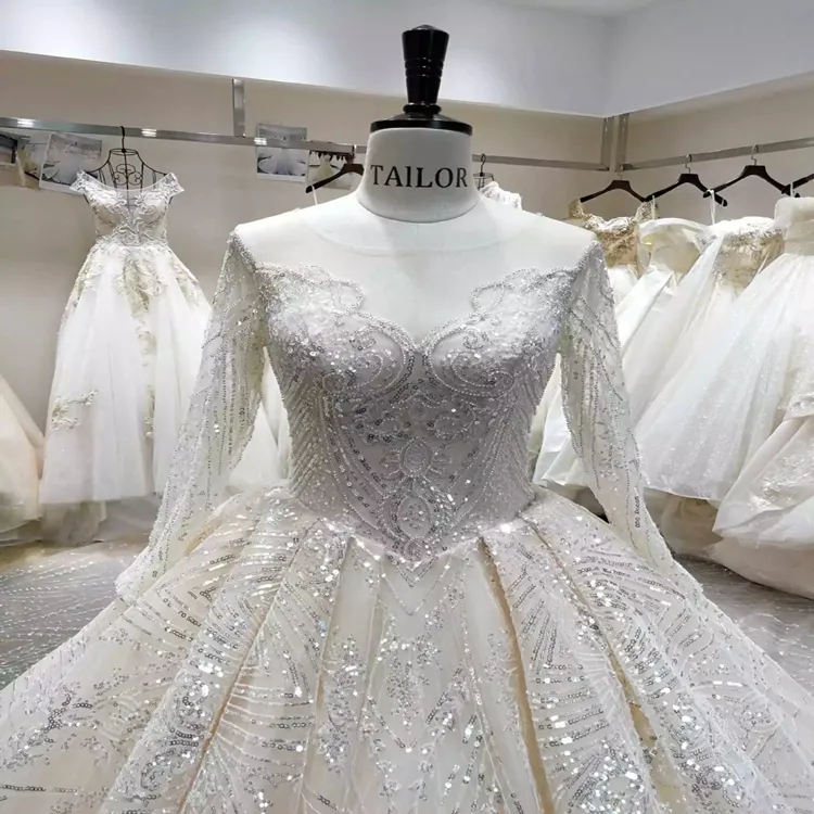 Beini White Lace Bead Bridal Evening Gown Wedding Dress