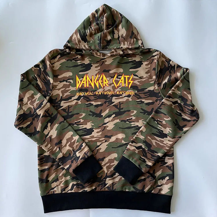 Camouflage Long Sleeve Fleeces Wholesale Hoodies No Strings