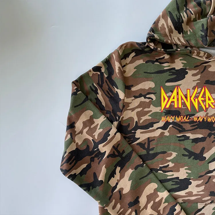 Camouflage Long Sleeve Fleeces Wholesale Hoodies No Strings