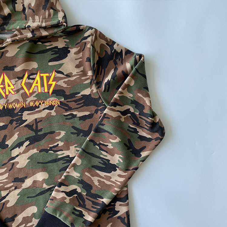 Camouflage Long Sleeve Fleeces Wholesale Hoodies No Strings