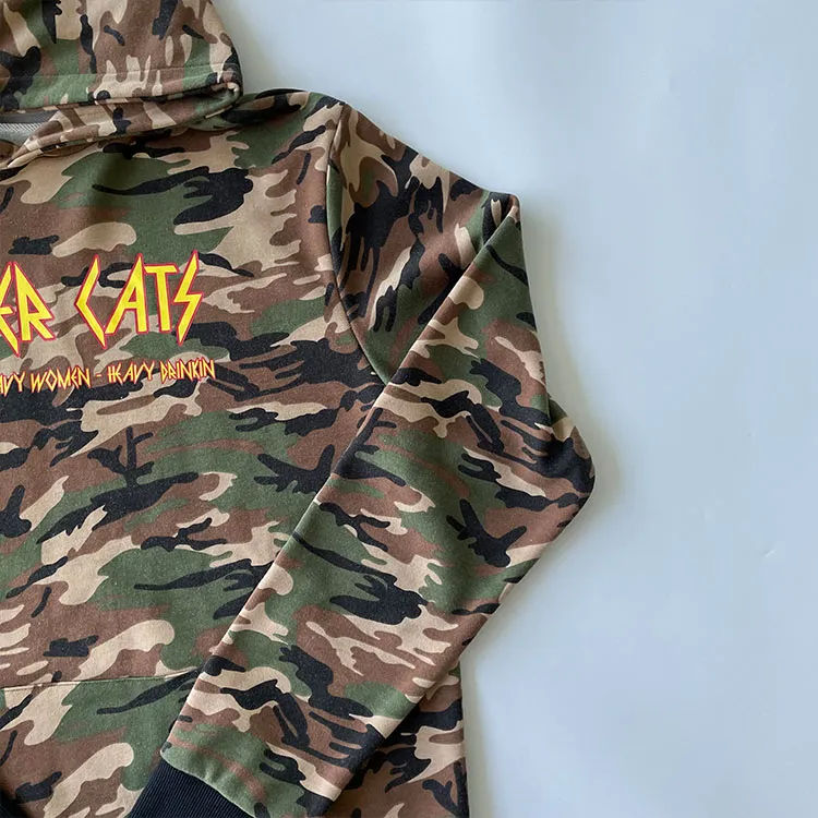 Camouflage Long Sleeve Fleeces Wholesale Hoodies No Strings