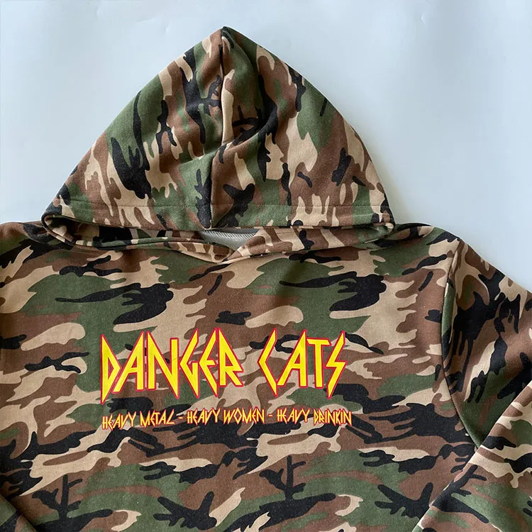 Camouflage Long Sleeve Fleeces Wholesale Hoodies No Strings