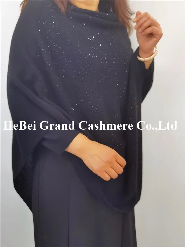 Cashmere Wool Rhine Stones Poncho