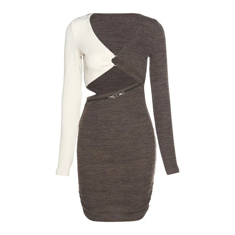 Cultivate One′ S Morality High Pockets Hip Splicing Dress