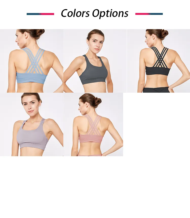 Custom High Quality Blank Push up Crossback Sports Bra