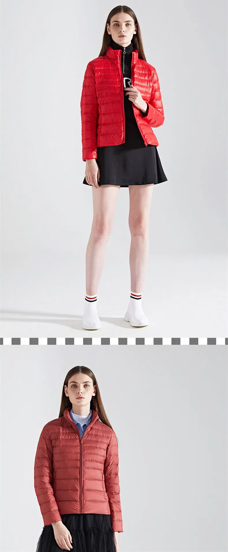 Custom Logo Printing Women Down Jacket Ultralight 90% Down 10% Feather Down Coat for Women