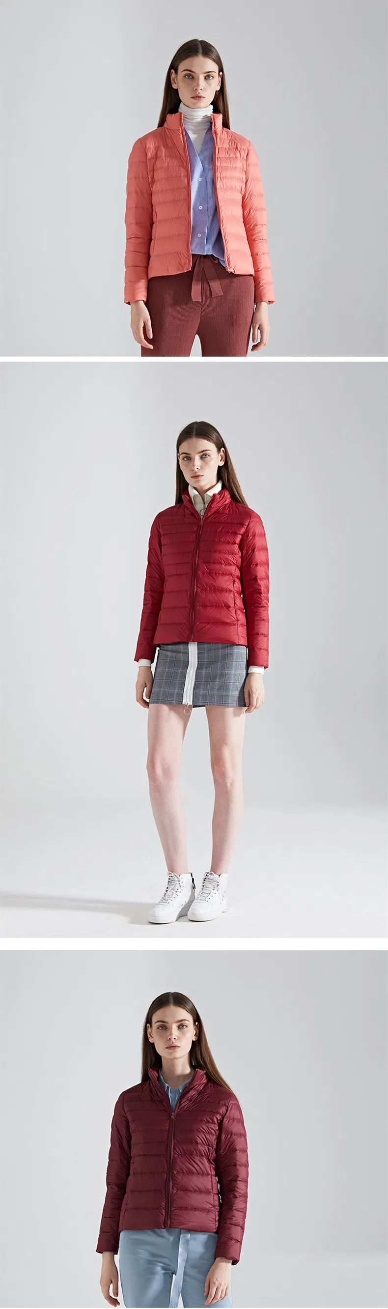 Custom Logo Printing Women Down Jacket Ultralight 90% Down 10% Feather Down Coat for Women