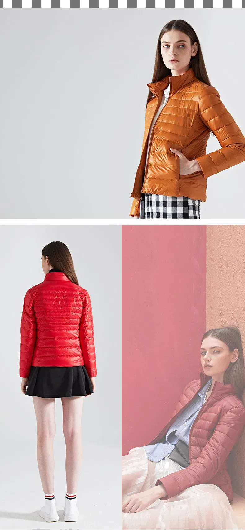 Custom Logo Printing Women Down Jacket Ultralight 90% Down 10% Feather Down Coat for Women