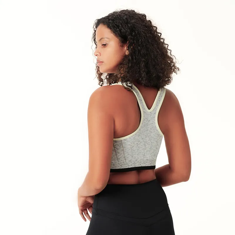 Custom Logo Sportswear Women High Waist Fitness Workout Clothing Two Piece Sports Bra Biustonosz and Nude Leggings Set