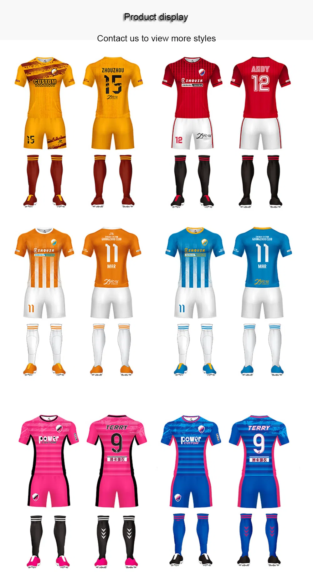 Custom Soccer Uniforms Sublimated Football Jersey Shirt