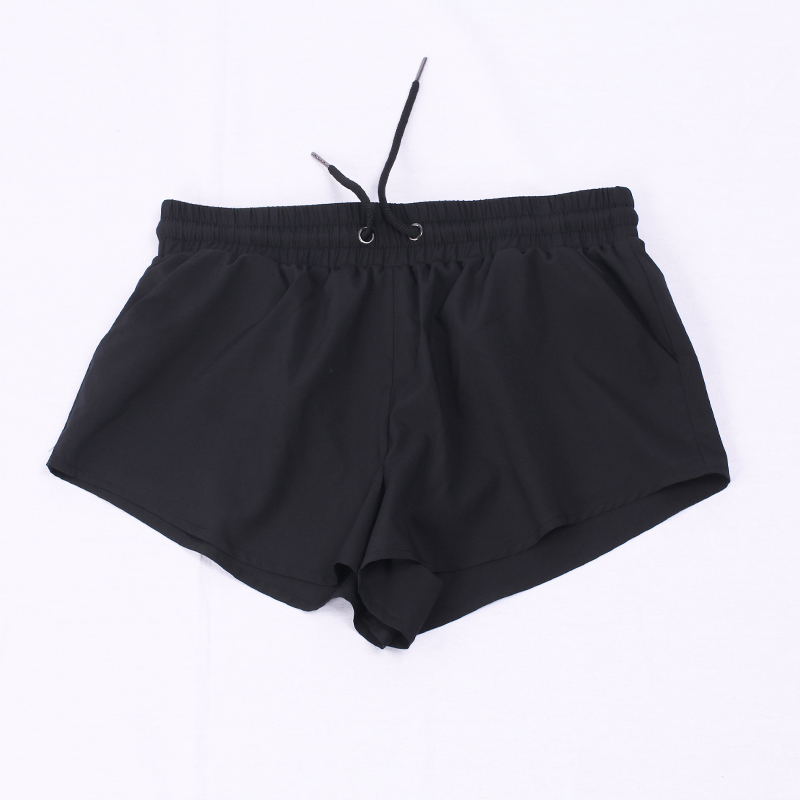 Custom Sportswear Polyester Black Gym Ladies Sports Running Shorts