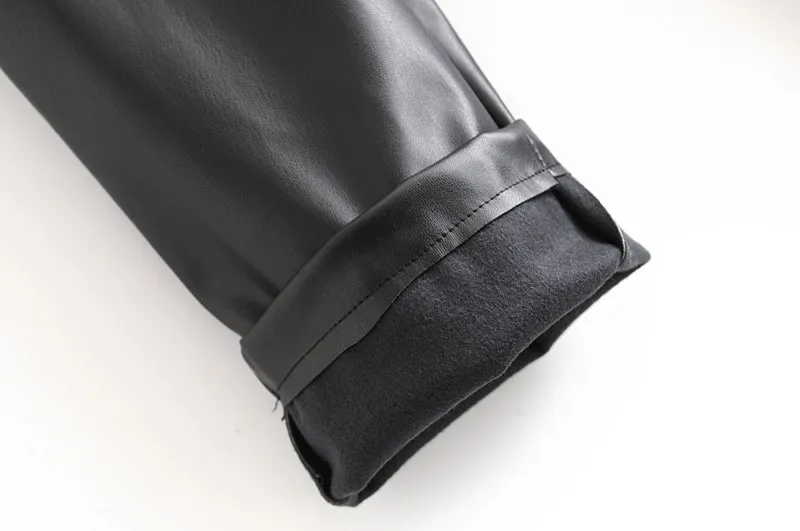 Customized Promotional Wholesale New Design New Trend Black Leather Pants to The Ankle Cool Style for Women