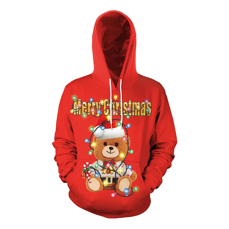 Customized Your Logo Christmas Hoodies Family Hoody Sweater Stocking Sweatshirts for Men