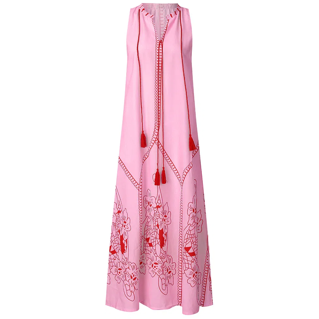 Dress V-Neck Embroidery Women Dresses Ukrainian Dress (B2021)