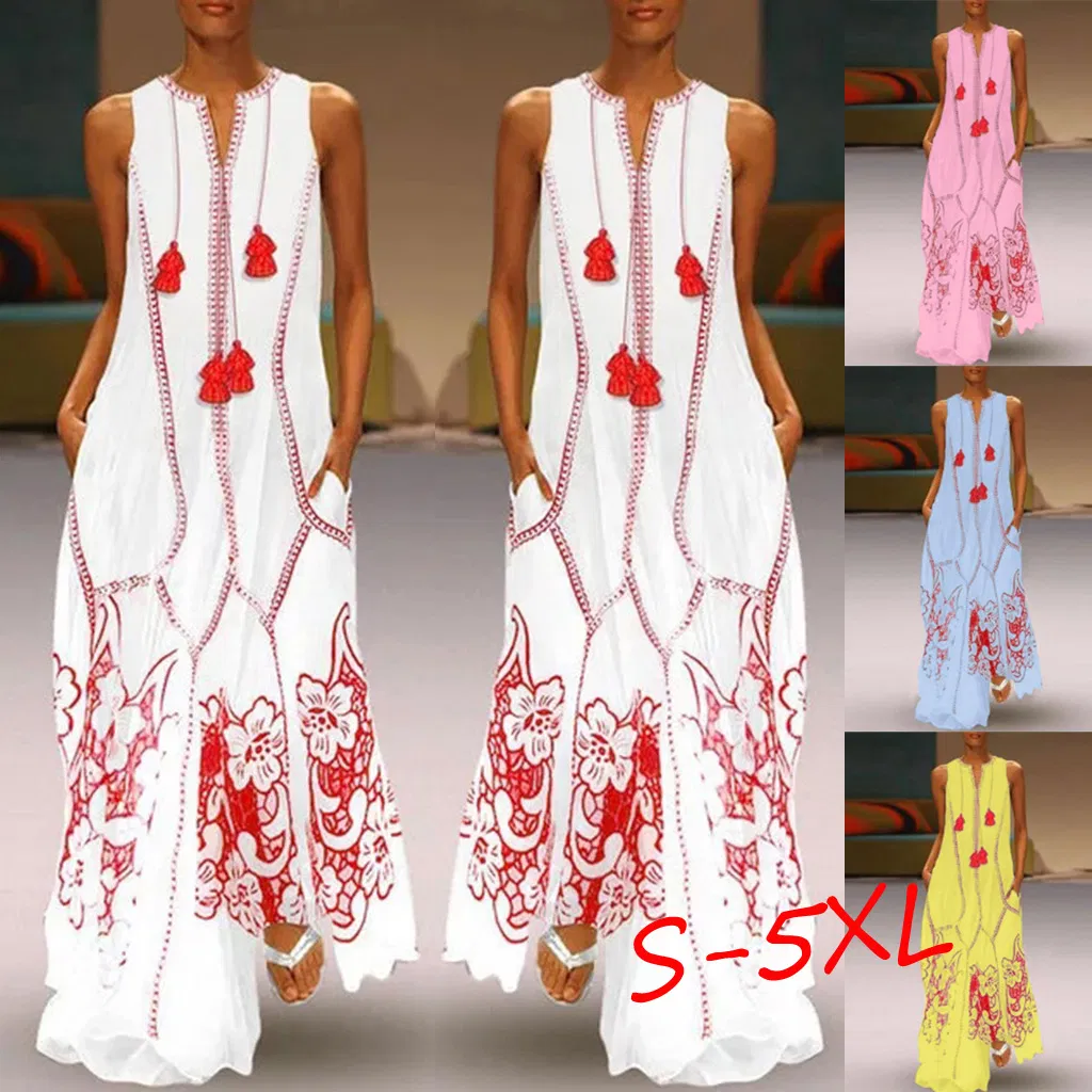 Dress V-Neck Embroidery Women Dresses Ukrainian Dress (B2021)