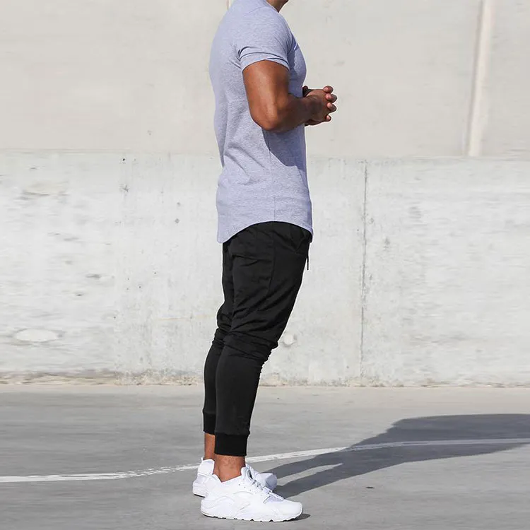 Drop Shoulder Hemp Gym Rip-Stop Breathable Plain Cotton Dye Men T Shirts