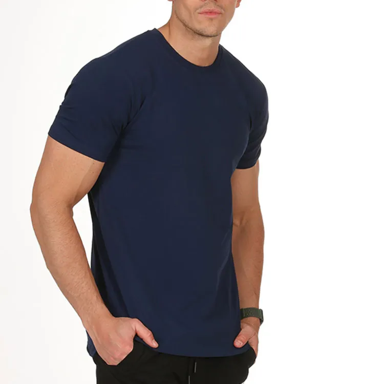 Drop Shoulder Hemp Gym Rip-Stop Breathable Plain Cotton Dye Men T Shirts