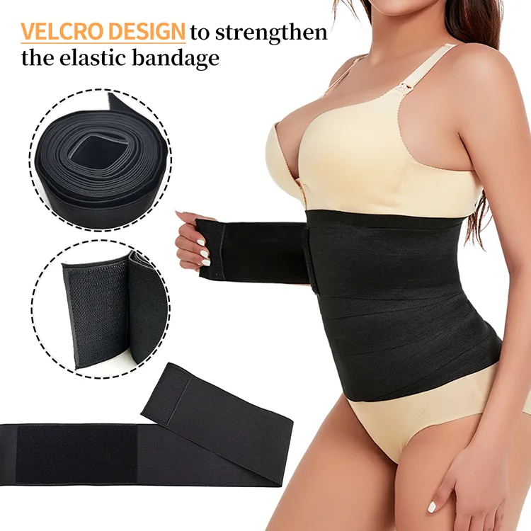 Dropshipping 4 Meter Compression Women Shaper Band Elastic Stomach Wrap Waist Trimmer Belt One Size Bandage Wrap Waist Trainer