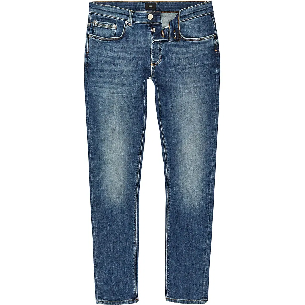 Fashion Casual Slim Fit Pencil Pants Stretch Cotton Jeans Mens