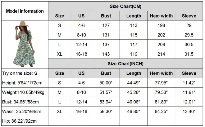 Fashion Korean Style Empire Waist Casual Elegant Bohemian Summer Floral Dress for Women