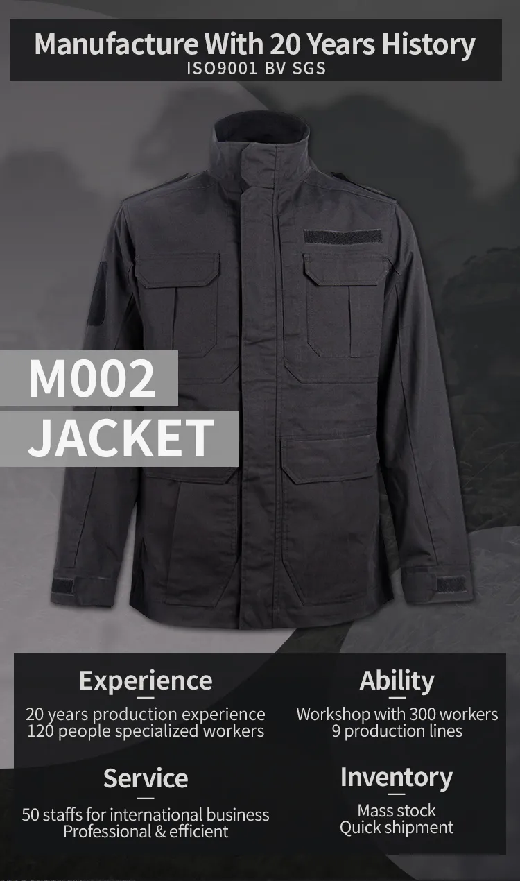 Fashion Winter Windproof T/C Uniforms Manufacturing M02 Military Jackets Men