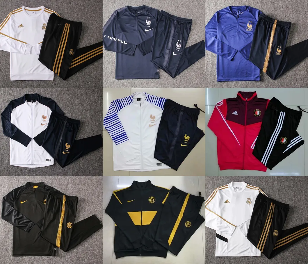 France/Feyenoord/Inter Milan/Real Madrid CF Long Sleeve Tracksuit Men Women Youth Soccer Training Suits