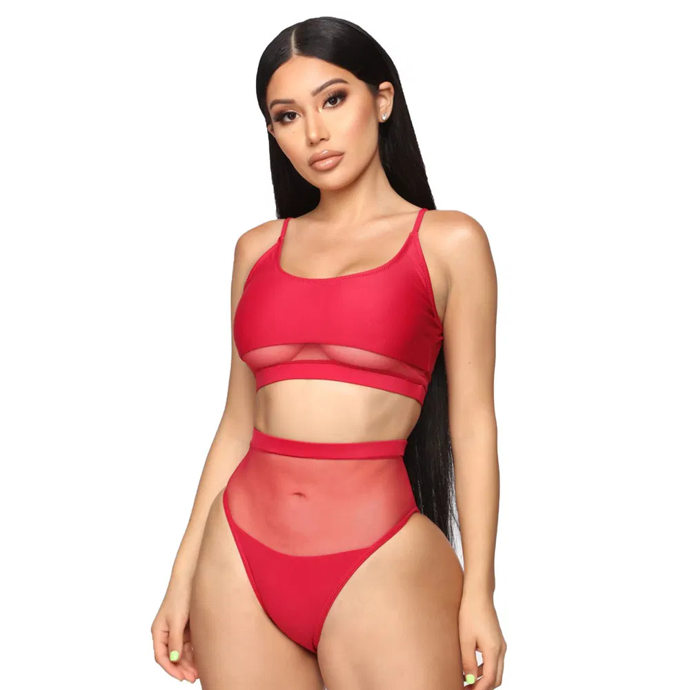 Fruit Design Printing Sexy Bikini Two-Piece High Waist Falbala Fission Designer T - Shiyt Swimsuit in Europe and The United States Bikini