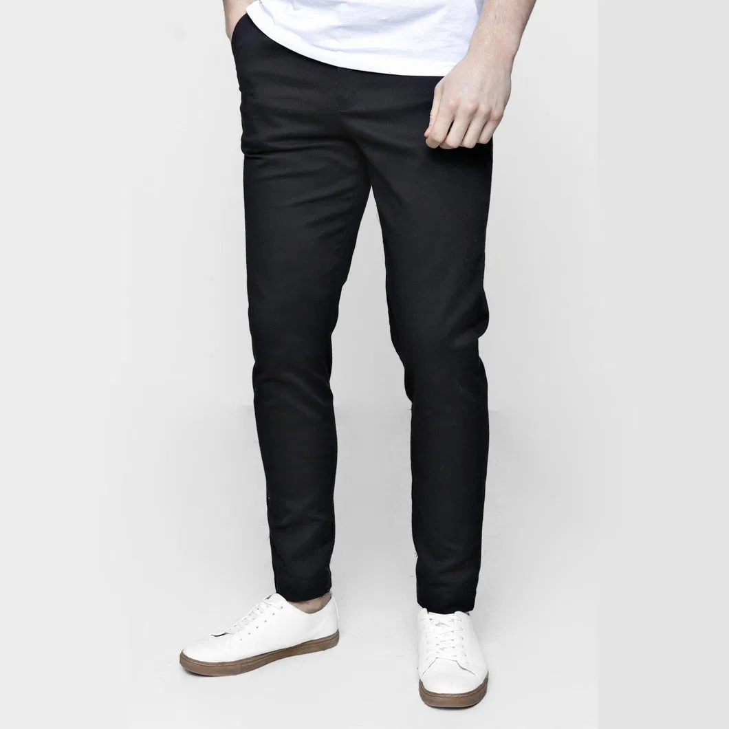 Good Quality Cotton Twill Men′s Elastic Casual Chinos