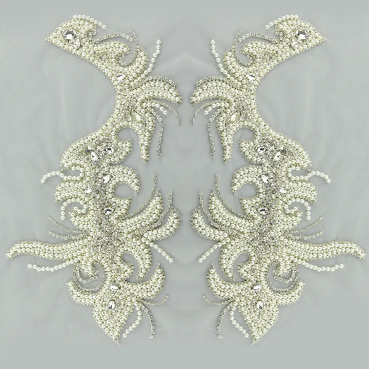 Hand-Beading Factory Beaded Patches Wedding Accessories