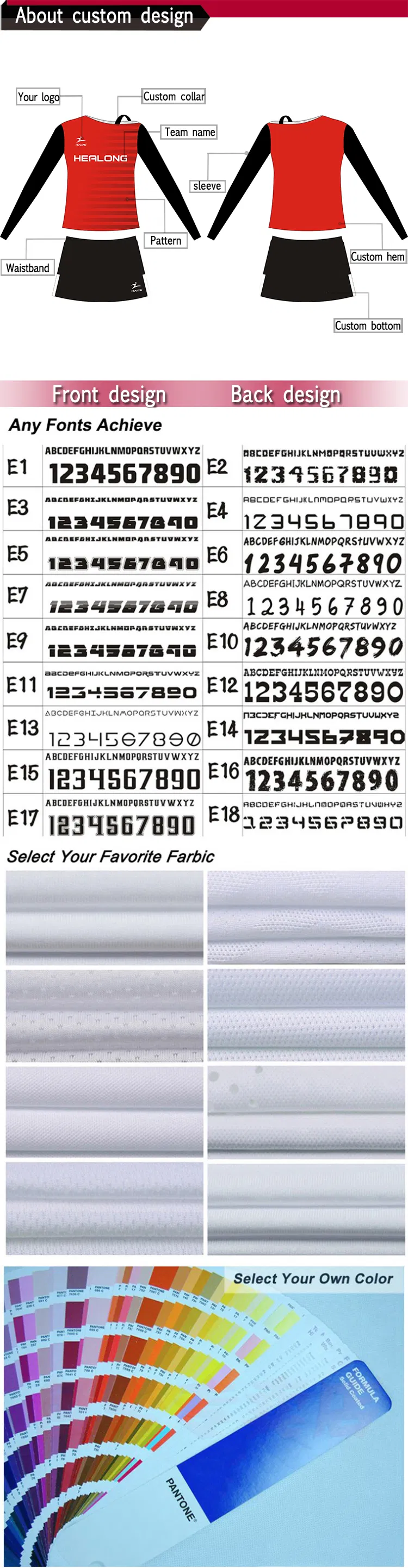 Healong Top Sale Sportswear Digital Printing Wholesale Cheerleading Jersey