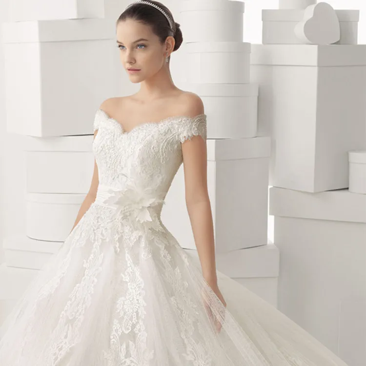 High-Class Bridal Gown One Shoulder Lace Wedding Dress