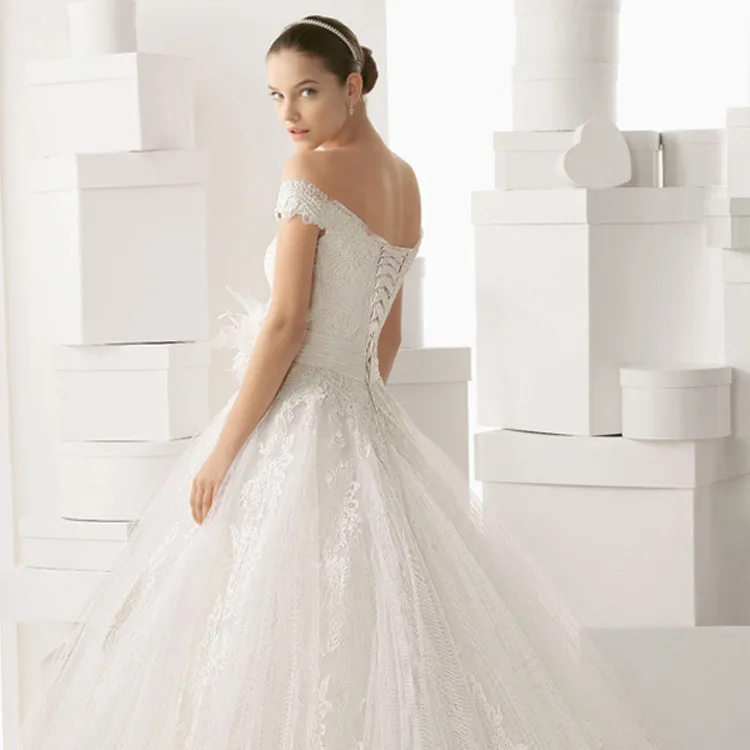 High-Class Bridal Gown One Shoulder Lace Wedding Dress