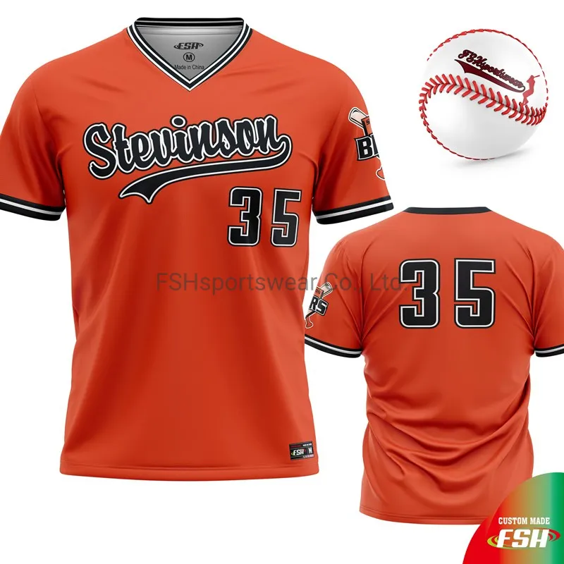 High Quality Custom Made Baseball Jersey with Sublimation Print