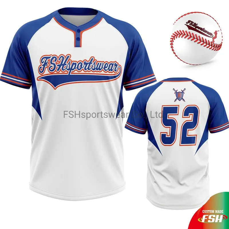 High Quality Custom Made Baseball Jersey with Sublimation Print