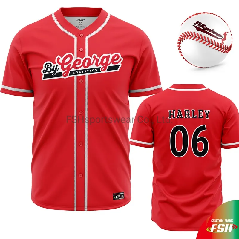 High Quality Custom Made Baseball Jersey with Sublimation Print