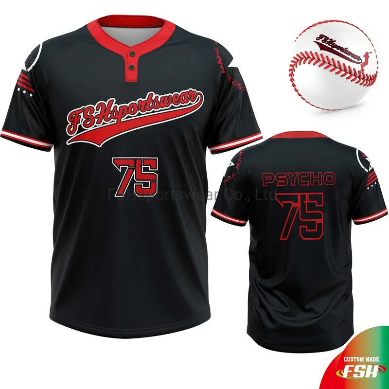 High Quality Custom Made Baseball Jersey with Sublimation Print