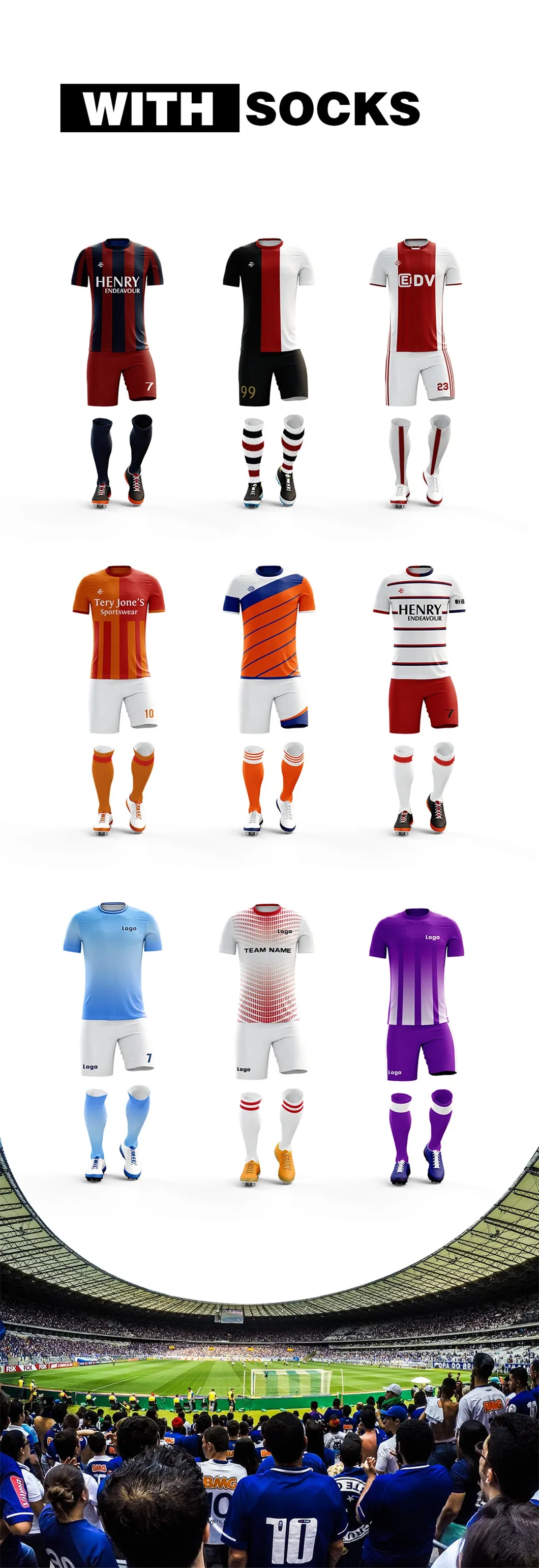 High Quality Custom Sport Wear Soccer Uniforms Men′s OEM T Shirts